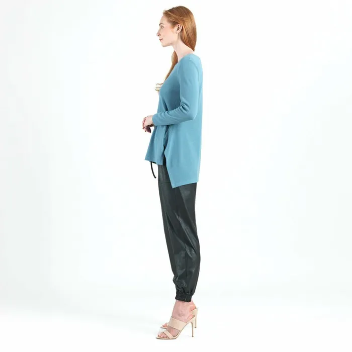 French TerryLike Knit 8211 Parachute Hem Sweater Tunic 8211 Powder Blue 8211 Final Sale Women Clara Sunwoo Sweaters