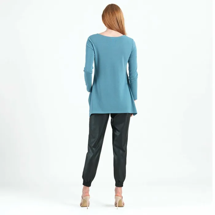 French TerryLike Knit 8211 Parachute Hem Sweater Tunic 8211 Powder Blue 8211 Final Sale Women Clara Sunwoo Sweaters
