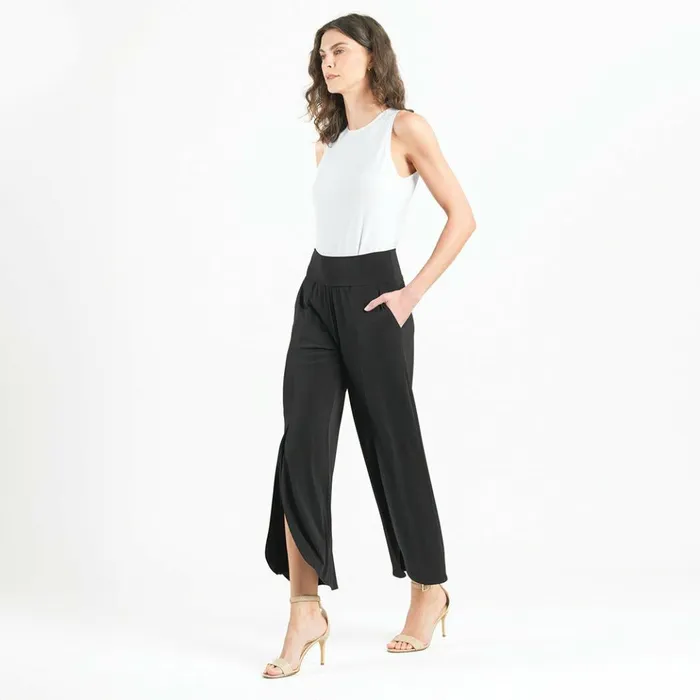 Front Slit Ankle Petal Pant 8211 Black Women Clara Sunwoo Pants Skirts