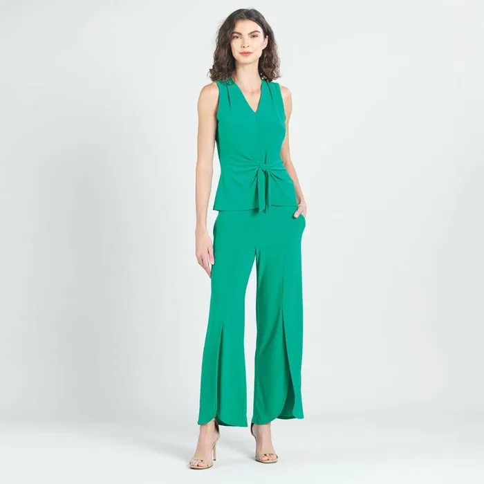 Front Slit Ankle Petal Pant 8211 Emerald Women Clara Sunwoo Pants Skirts