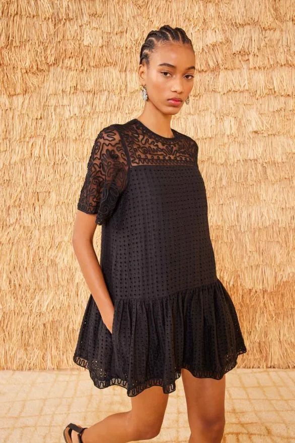 Gabi Dress Noir Women Ulla Johnson Dresses Gabi Dress Noir Women Ulla Johnson Dresses