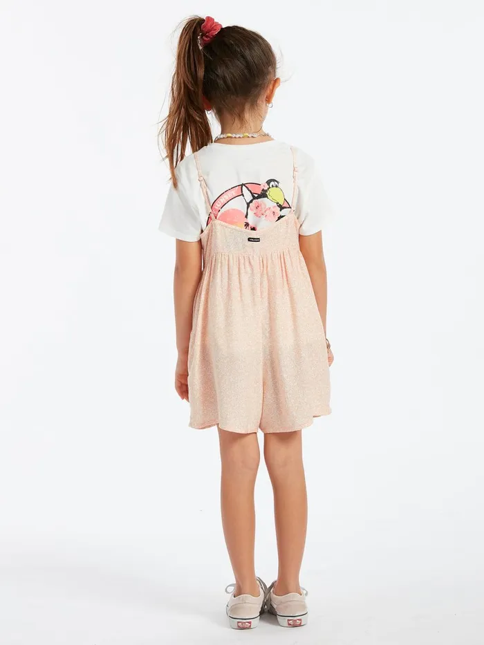 Girls Dresses Volcom Girls Static Bloom Romper 8211 Hazey Pink