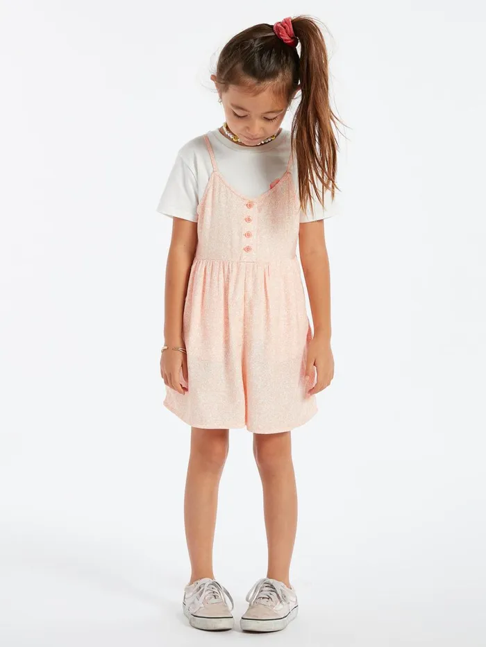Girls Dresses Volcom Girls Static Bloom Romper 8211 Hazey Pink