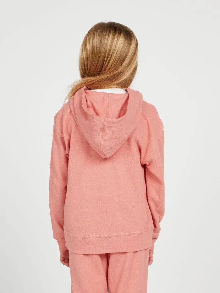 Girls Hoodies and Sweatshirts Volcom Girls Lived In Lounge Zip Fleece 8211 Light Mauve