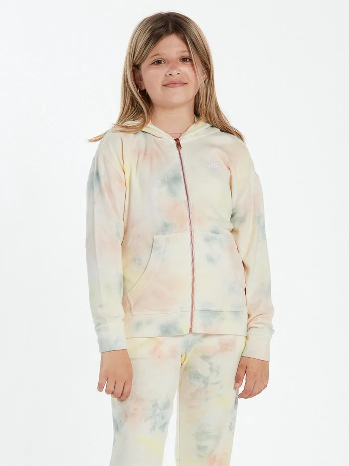 Girls Hoodies and Sweatshirts Volcom Girls Lived In Lounge Zip Fleece 8211 Multi