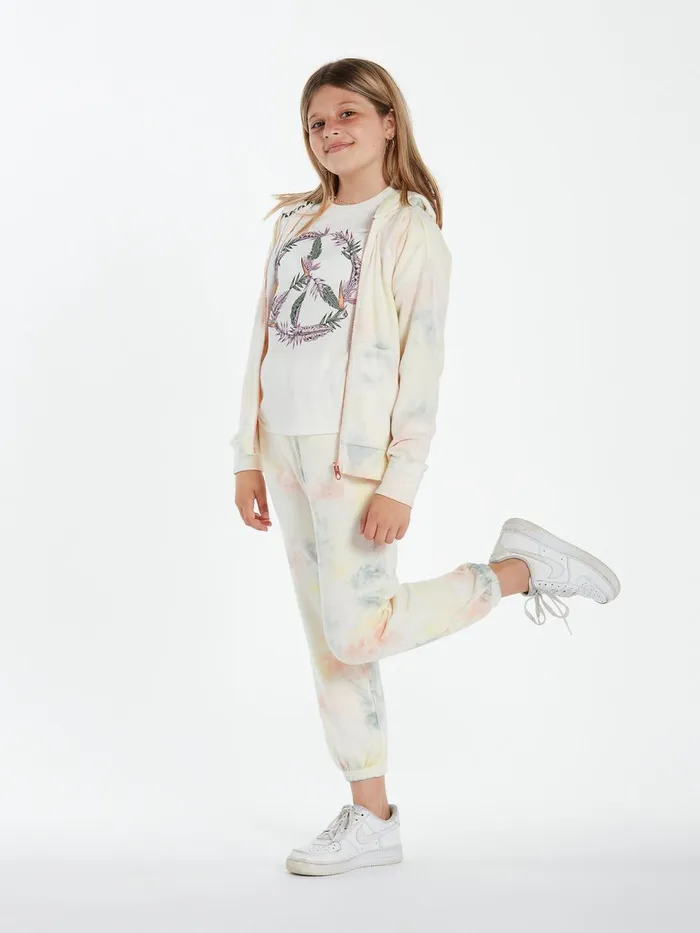 Girls Hoodies and Sweatshirts Volcom Girls Lived In Lounge Zip Fleece 8211 Multi