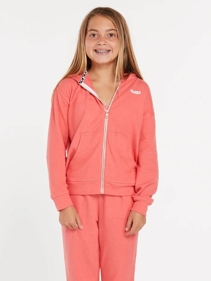 Girls Hoodies and Sweatshirts Volcom Girls Lived In Lounge Zip Sweatshirt 8211 Electric Coral Girls Hoodies and Sweatshirts Volcom Girls Lived In Lounge Zip Sweatshirt 8211 Electric Coral