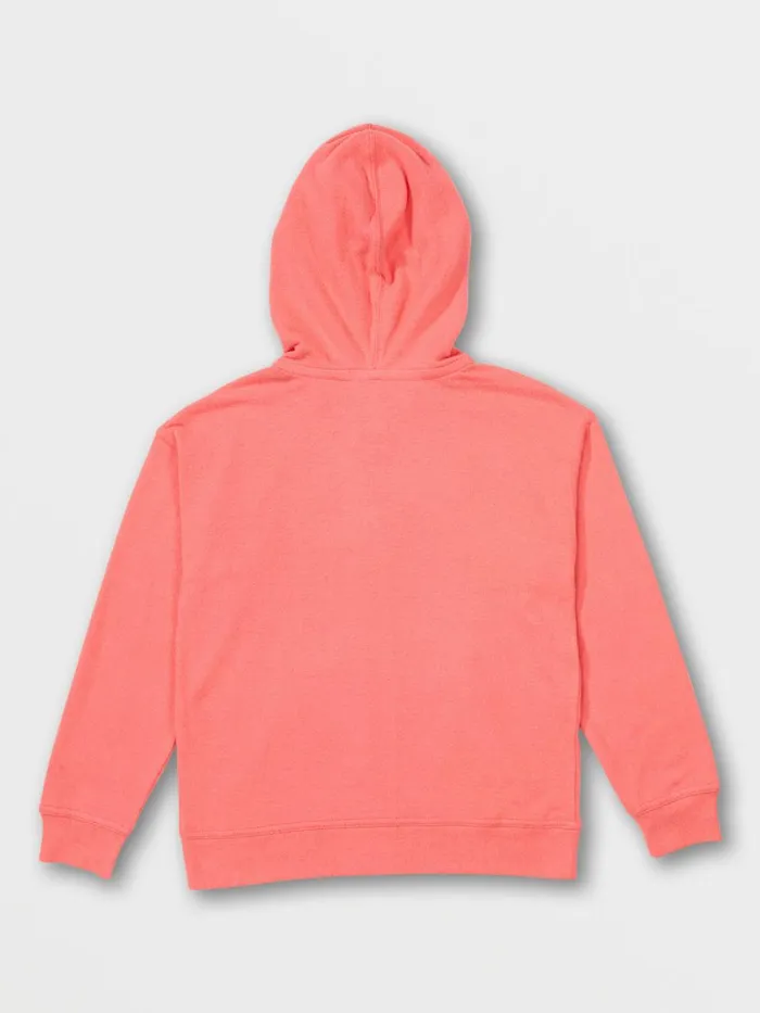 Girls Hoodies and Sweatshirts Volcom Girls Lived In Lounge Zip Sweatshirt 8211 Electric Coral