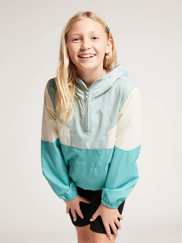 Girls Jackets Volcom Girls Wind Stoned Colorblocked Jacket 8211 Aqua
