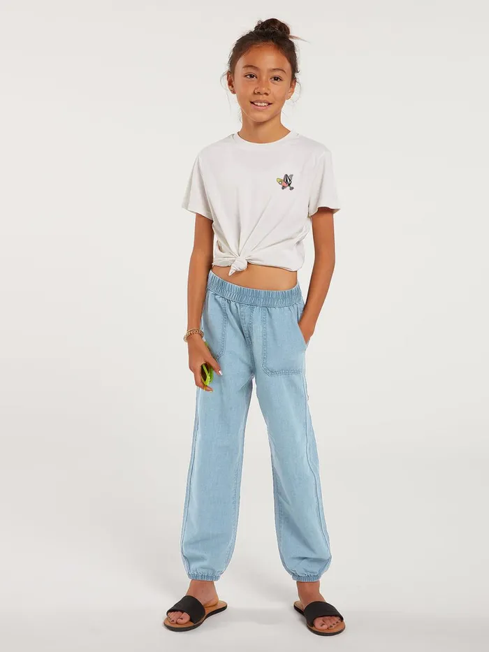 Girls Pants Volcom Girls Sunday Strut Pant 8211 Pale Blue