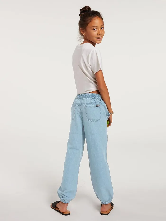 Girls Pants Volcom Girls Sunday Strut Pant 8211 Pale Blue
