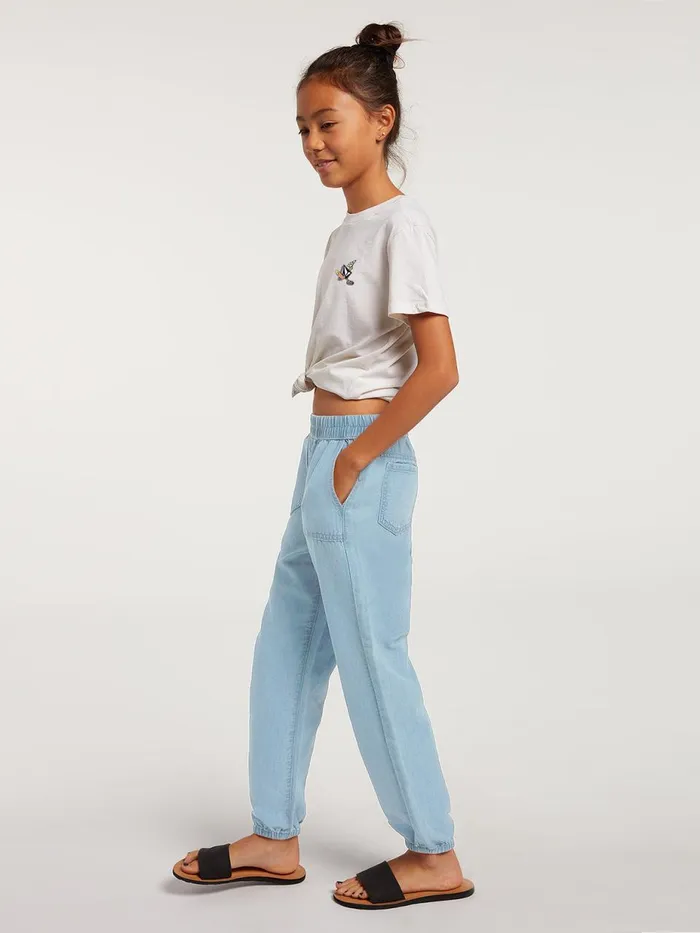 Girls Pants Volcom Girls Sunday Strut Pant 8211 Pale Blue
