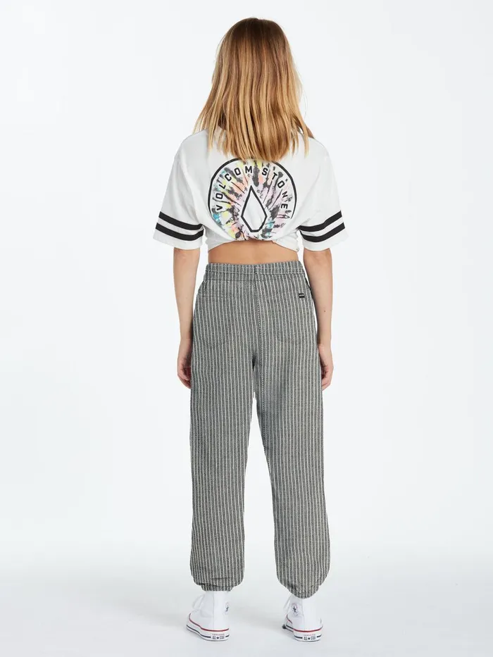 Girls Pants Volcom Girls Sunday Strut Pants 8211 Black White