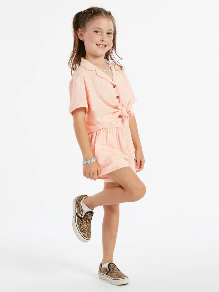 Girls Shorts Volcom Girls Static Bloom Short 8211 Hazey Pink
