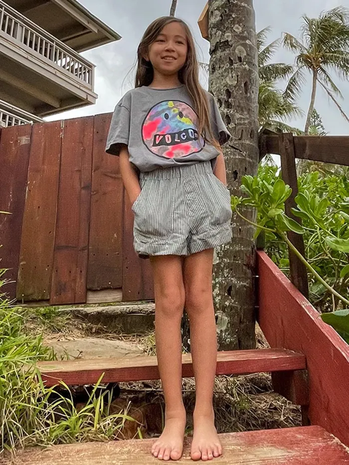 Girls Shorts Volcom Girls Sunday Strut Shorts 8211 Black White