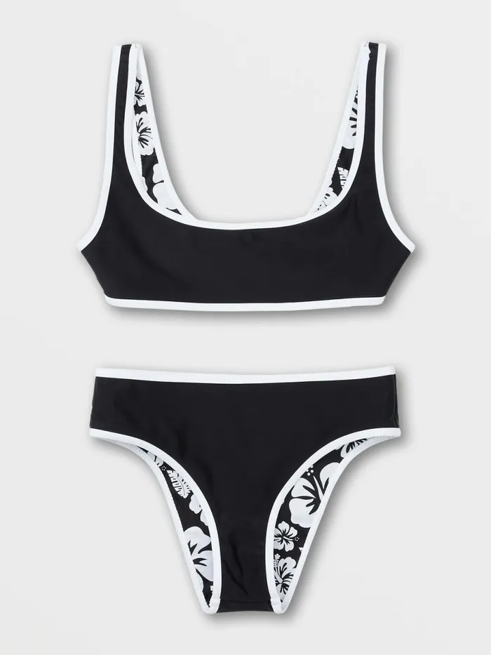 Girls Swim Volcom Girls Coco Reversible Bikini Set 8211 Black Combo