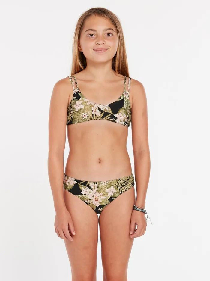 Girls Swim Volcom Girls Midnight Tropic Bikini Set 8211 Shadow Lime