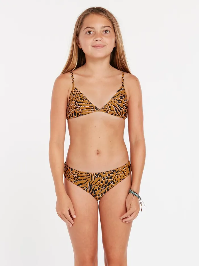 Girls Swim Volcom Girls Running Wild Bikini Set 8211 Animal Print