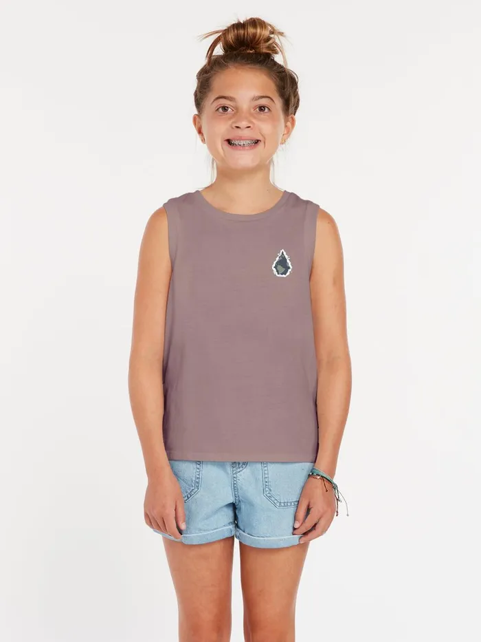 Girls TShirts and Tanks Volcom Girls Flexin Muscle Tank 8211 Raisin