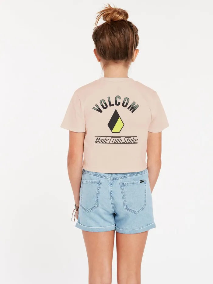Girls TShirts and Tanks Volcom Girls Pocket Dial Tee 8211 Hazey Pink