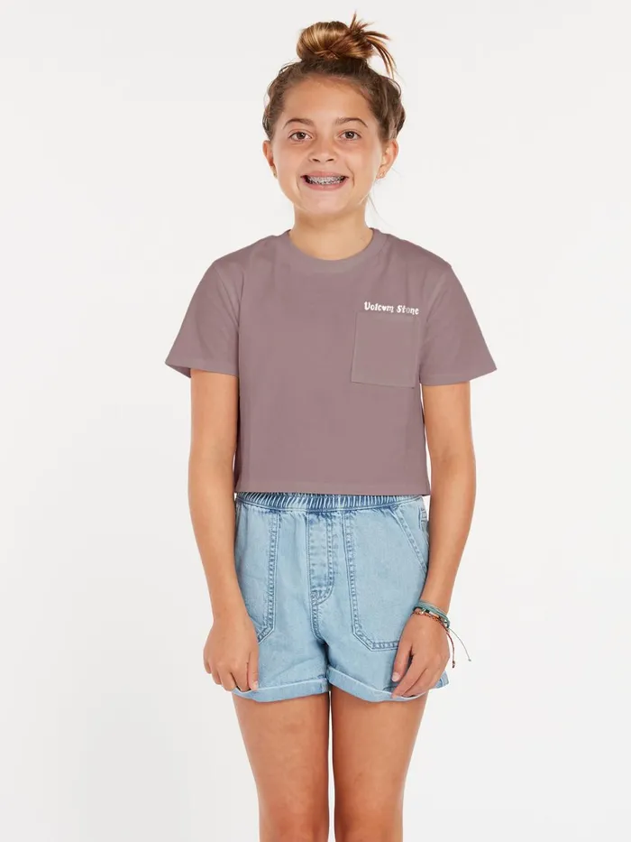 Girls TShirts and Tanks Volcom Girls Pocket Dial Tee 8211 Raisin