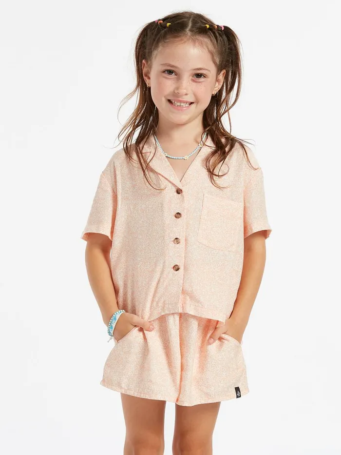 Girls TShirts and Tanks Volcom Girls Static Bloom Short Sleeve Top 8211 Hazey Pink Girls TShirts and Tanks Volcom Girls Static Bloom Short Sleeve Top 8211 Hazey Pink