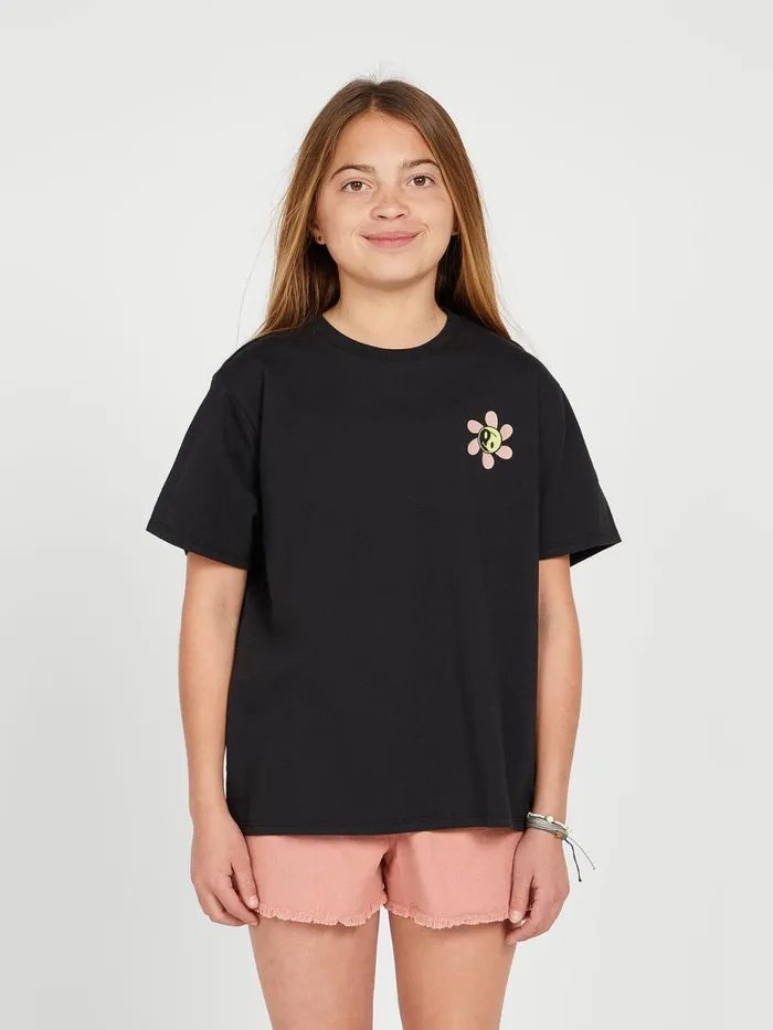 Girls TShirts and Tanks Volcom Girls Truly Stoked Boyfriend Tee 8211 Black