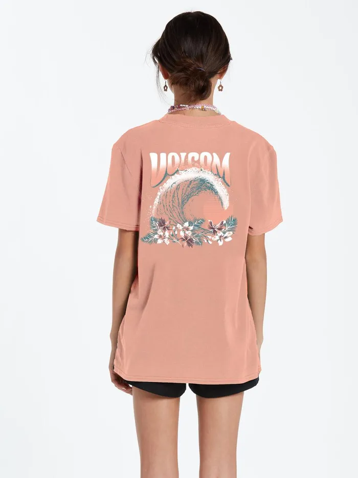 Girls TShirts and Tanks Volcom Girls Truly Stoked Boyfriend Tee 8211 Light Mauve