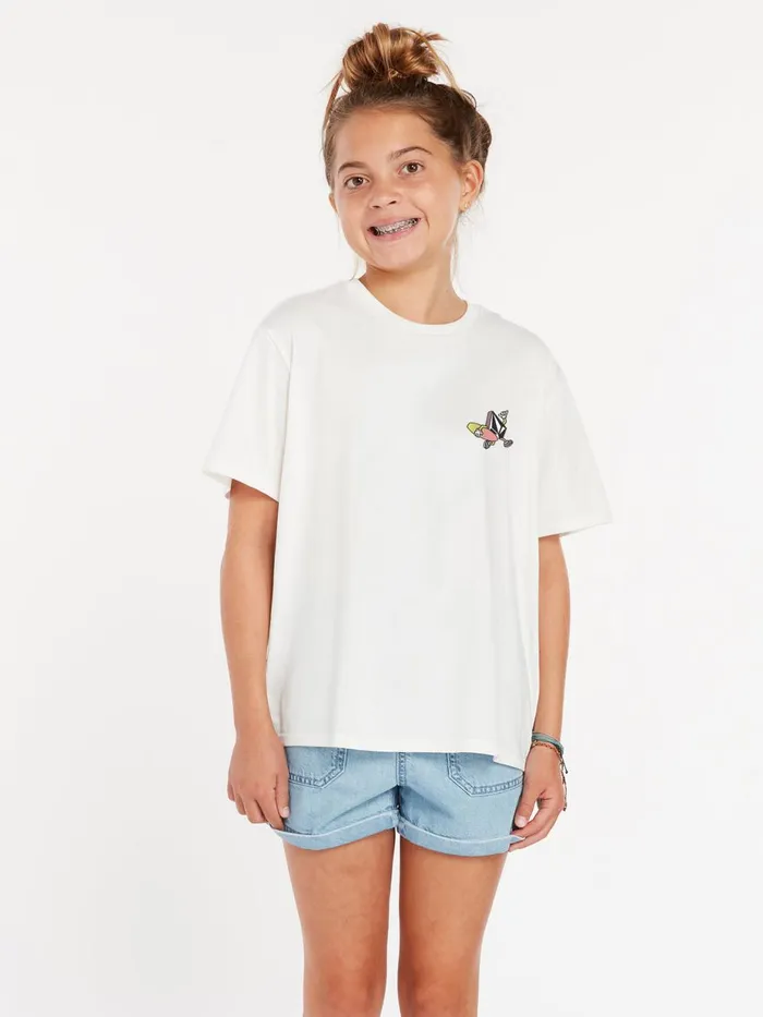 Girls TShirts and Tanks Volcom Girls Truly Stoked Boyfriend Tee 8211 Star White