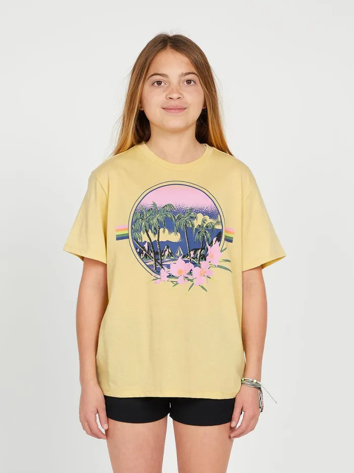 Girls TShirts and Tanks Volcom Girls Truly Stoked Boyfriend Tee 8211 Wheat