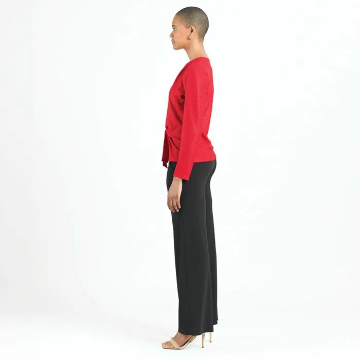 Glimmer Speck 8211 VNeck Center Front Tie Top 8211 Red Women Clara Sunwoo Tops Tunics