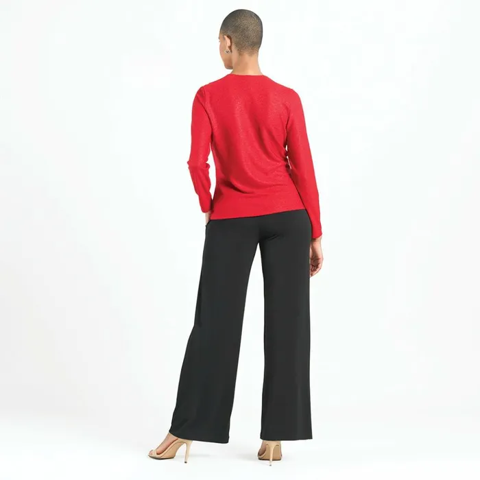 Glimmer Speck 8211 VNeck Center Front Tie Top 8211 Red Women Clara Sunwoo Tops Tunics