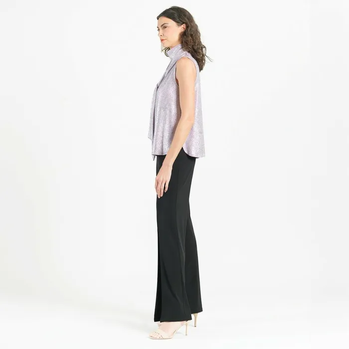 Glitter Foil 8211 Mock NeckTie Detail Top 8211 Pink 8211 Limited Sizes Women Clara Sunwoo Tops Tunics