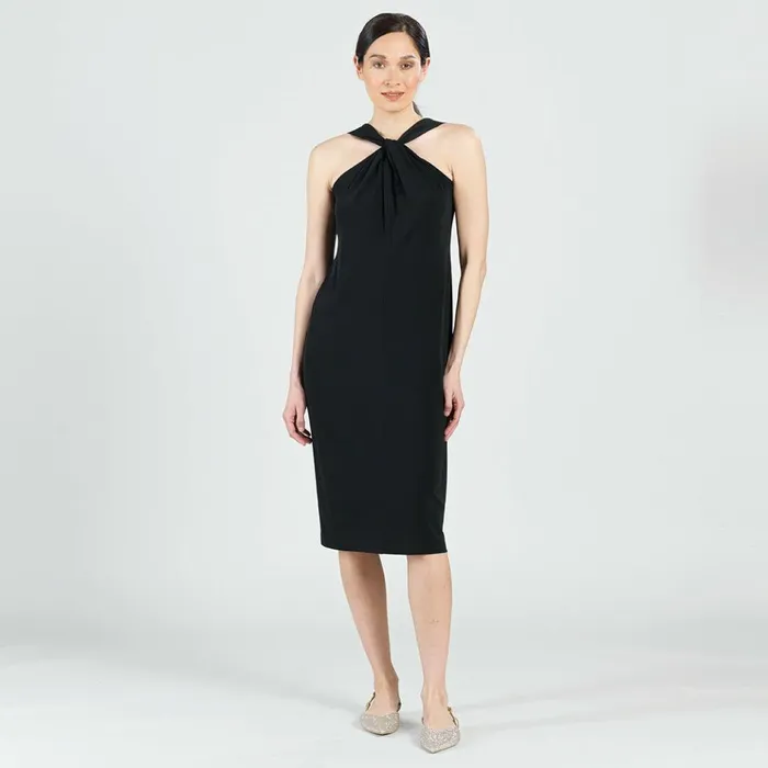 Grecian Halter Midi Sheath Dress 8211 Black 8211 Final Sale Women Clara Sunwoo Dresses Jumpsuits