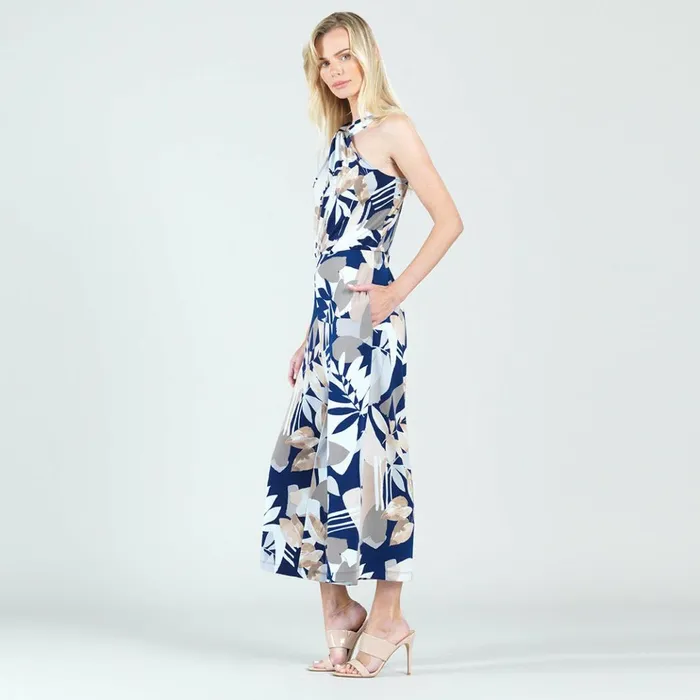 Grecian Halter Pocket Jumpsuit 8211 Geo Flower 8211 Final Sale Women Clara Sunwoo Dresses Jumpsuits