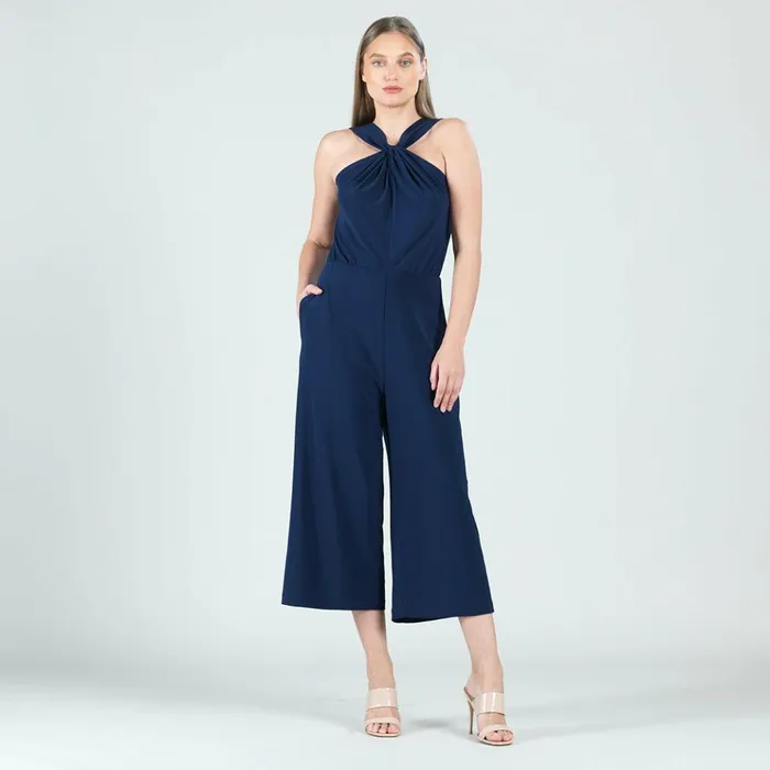 Grecian Halter Pocket Jumpsuit 8211 Navy 8211 Final Sale Women Clara Sunwoo Dresses Jumpsuits