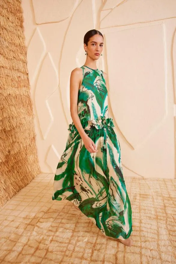 Helen Gown Portrait In Green Women Ulla Johnson Dresses