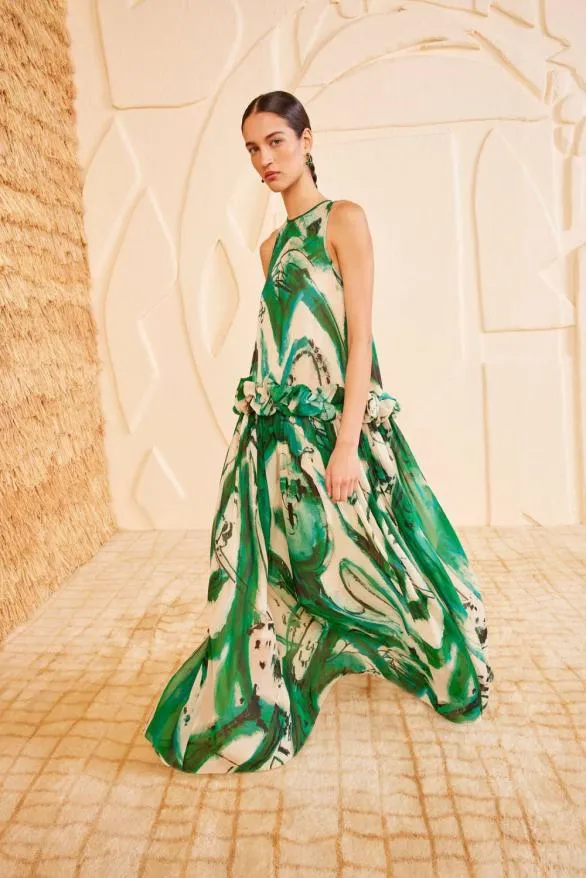 Helen Gown Portrait In Green Women Ulla Johnson Dresses Helen Gown Portrait In Green Women Ulla Johnson Dresses