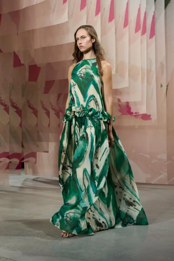 Helen Gown Portrait In Green Women Ulla Johnson Dresses Helen Gown Portrait In Green Women Ulla Johnson Dresses