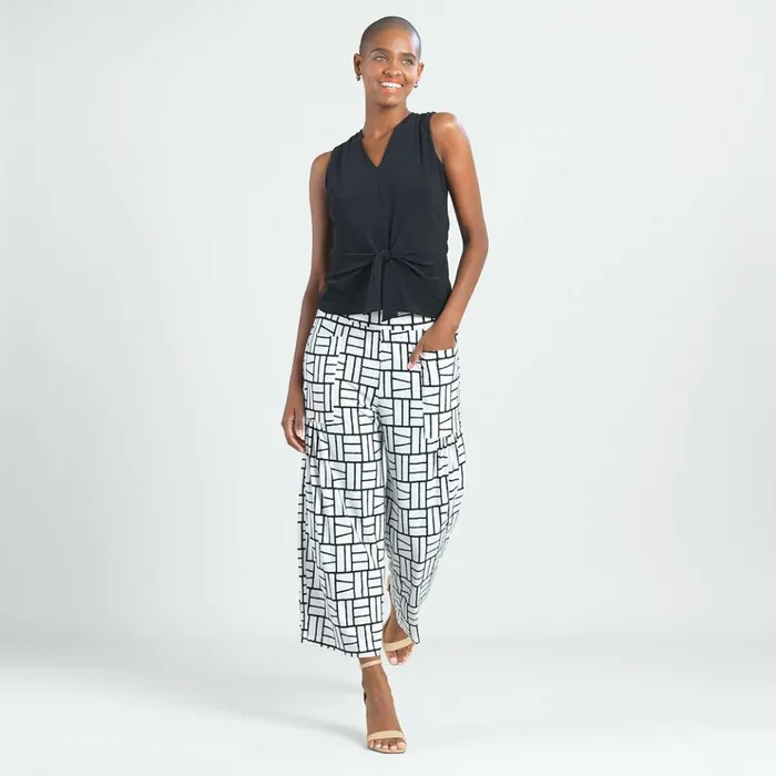 High Rise Scrunch Pocket Gaucho Pant 8211 Geo Rectangle 8211 Final Sale Women Clara Sunwoo Pants Skirts