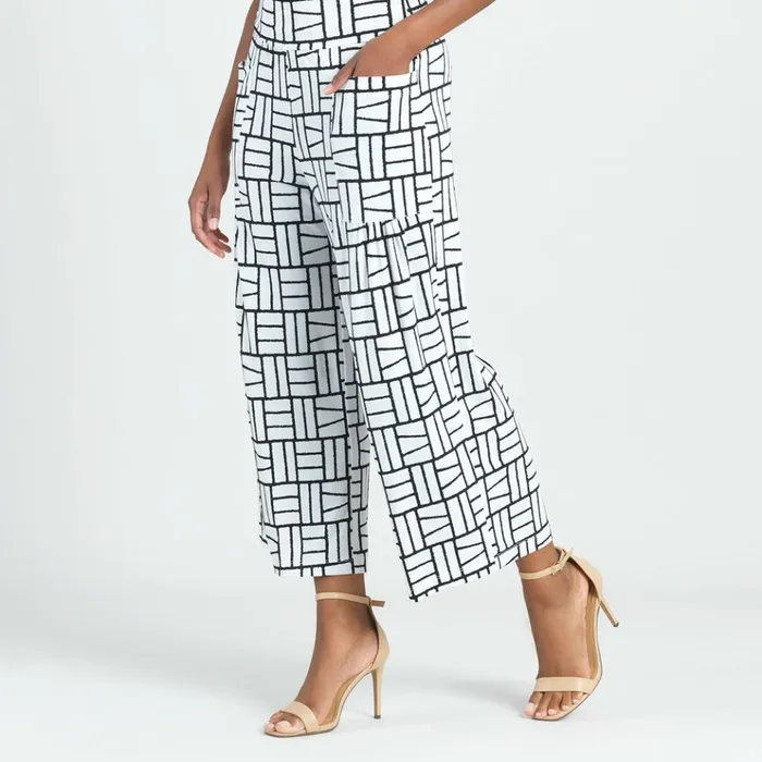 High Rise Scrunch Pocket Gaucho Pant 8211 Geo Rectangle 8211 Final Sale Women Clara Sunwoo Pants Skirts