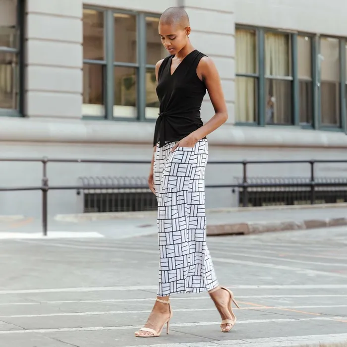 High Rise Scrunch Pocket Gaucho Pant 8211 Geo Rectangle 8211 Final Sale Women Clara Sunwoo Pants Skirts