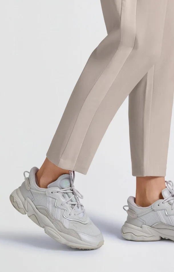 Highwaist Trousers With Piping Detail And Straight Legs Pumice Stone Beige Women YAYA Trousers Highwaist Trousers With Piping Detail And Straight Legs Pumice Stone Beige Women YAYA Trousers