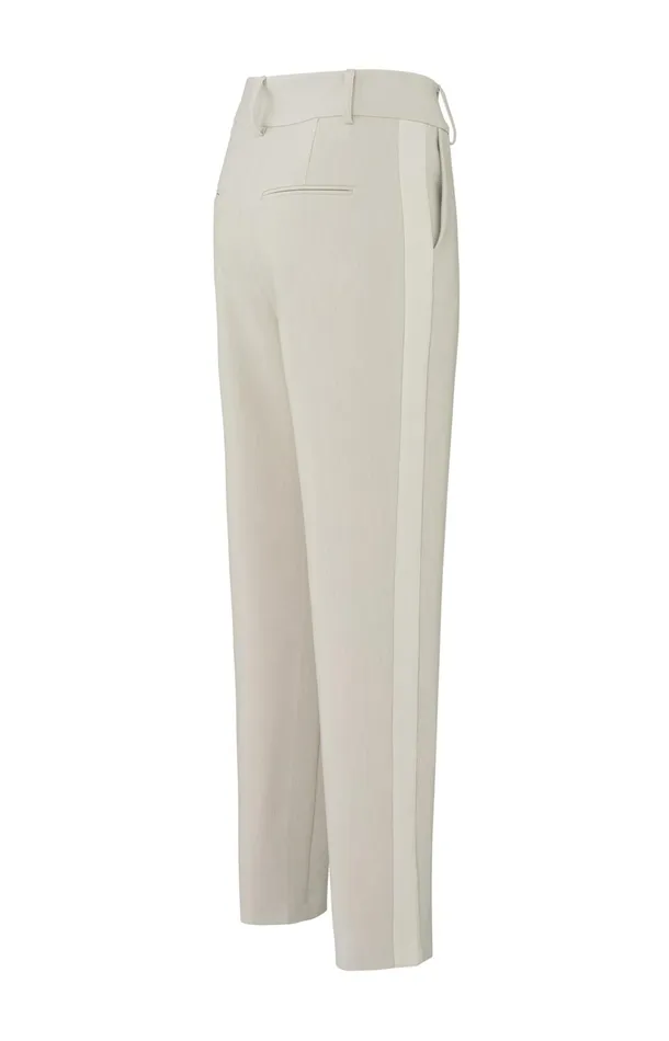 Highwaist Trousers With Piping Detail And Straight Legs Pumice Stone Beige Women YAYA Trousers Highwaist Trousers With Piping Detail And Straight Legs Pumice Stone Beige Women YAYA Trousers