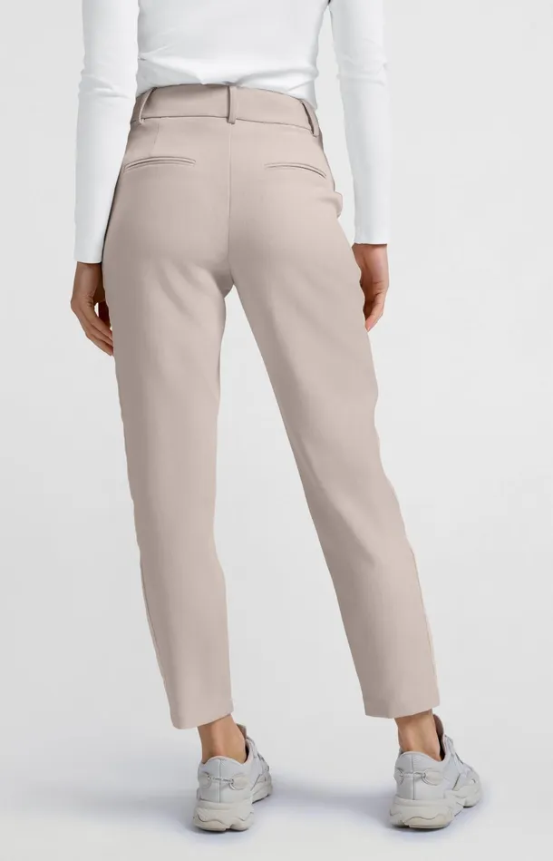 Highwaist Trousers With Piping Detail And Straight Legs Pumice Stone Beige Women YAYA Trousers Highwaist Trousers With Piping Detail And Straight Legs Pumice Stone Beige Women YAYA Trousers