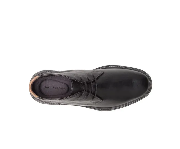 Hush Puppies Boots Men Davis Chukka Boot Black Leather Hush Puppies Boots Men Davis Chukka Boot Black Leather