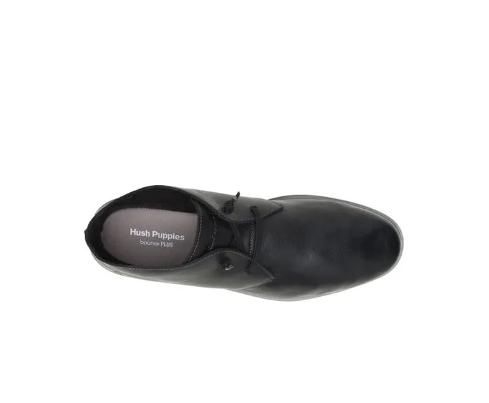 Hush Puppies Boots Men Everyday Chukka Black Leather Hush Puppies Boots Men Everyday Chukka Black Leather
