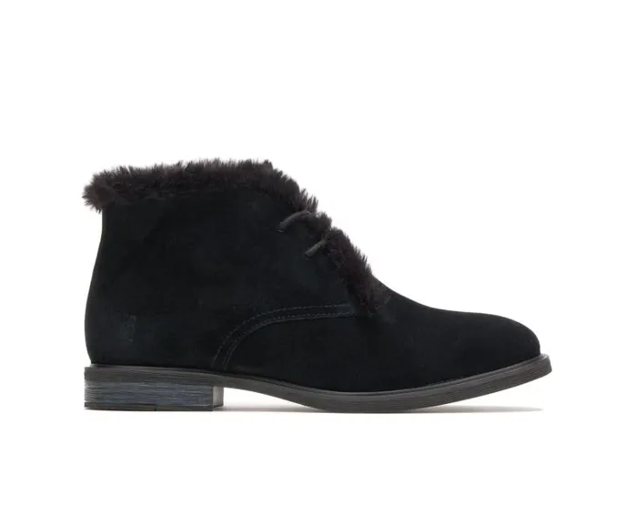 Hush Puppies Boots Women Bailey Fur Chukka Black Suede