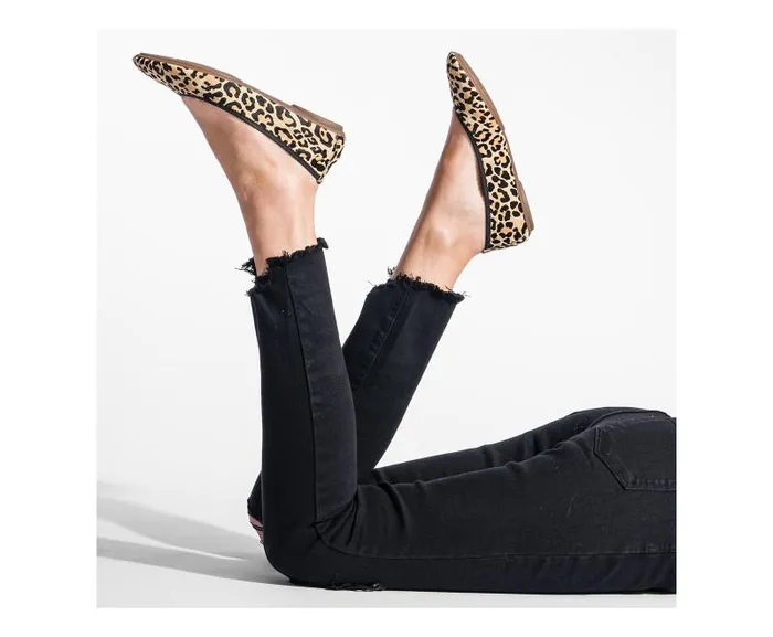 Hush Puppies Flats and SlipOns Women Chaste Ballet Leopard Calf Hair Hush Puppies Flats and SlipOns Women Chaste Ballet Leopard Calf Hair