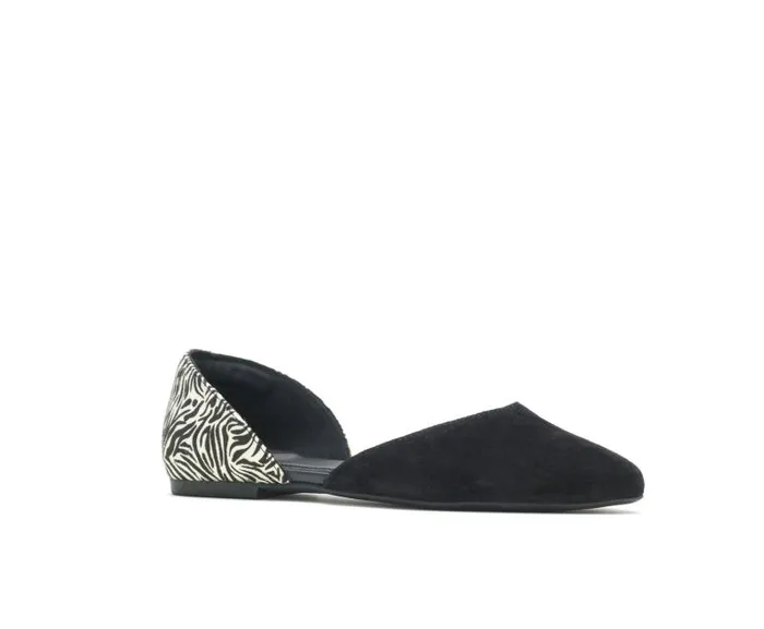 Hush Puppies Flats and SlipOns Women Sadie D039Orsay Black Suedezebra